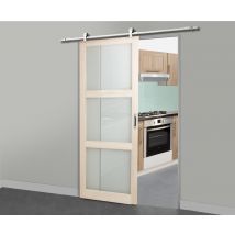 Rail Pour Porte Coulissante Larg.83 Cm En Applique Aluminium Blanc