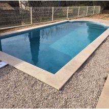 Margelle De Piscine Travertin À Bord Arrondi L.33 X L.61 Cm