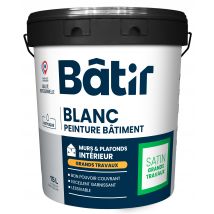 Peinture Intérieure Murs Et Plafonds Acrylique Satin Blanc 15 L - Batir