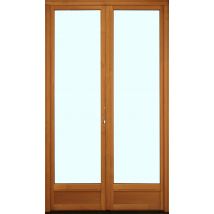 Porte-fenêtre Bois H.215 X L.120 Cm Ouvrant À La Française 2 Vantaux Pin