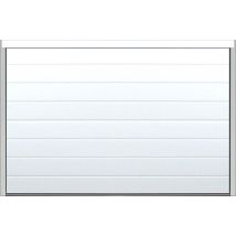 Porte De Garage Sectionnelle Prémontée Motorisée Rainures Horizontales H.200 X L.300 Blanc