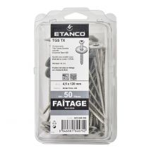 Vis Tuile Faîtière Inox A2 Diam. 4,5 X 120 Mm Boîte De 50 - Etanco - Tecnomat