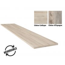 Plan De Travail Stratifié Imitation Bois Chêne Celtique/chêne D'Espagne L.4120 X P.650 X Ép.38 Mm Hydrofuge