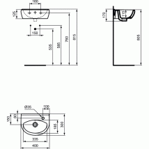Lave Mains Blanc L.40 X P.30 Cm Astor2 - Ideal Standard