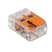 Borne Wago 221 Mini 2x4mm² A Levier - Bricoman