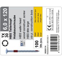 Vis Bois Diam. 6 X 120 Mm Boîte De 100 - Reisser