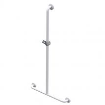 Main Courante De Douche En "t" 60 X 120 Cm Acier Recouvert Époxy Blanc- Akw - Bricoman