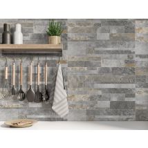 Plaquette De Parement Grès Cérame Émaillé 30x60cm Aliste Gris