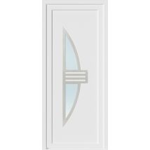 Porte D'Entrée Pvc Blanc Poussant Gauche H.215 X L.90 Cm Neptune