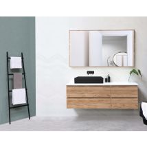 Plan De Travail De Salle De Bain Blanc Brillant L.45 X L.140 X Ep.3 Cm Atlantis