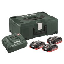 Pack 3 Batteries 18v 4ah Lihd + Chargeur Rapide Asc 55 En Coffret Metaloc - 685133000 Metabo - Bricoman