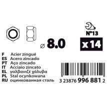 14 Ecrous Frein 8 Sachet