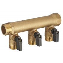 Collecteur Monobloc Avec Vannes 3 Sorties Mâle / Femelle 20 X 27 (3/4") Sorties Mâle 15 X 21 (1/2") - Bricoman