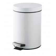 Poubelle De Salle De Bains 3 L À Pédale Blanche