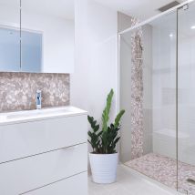 Mosaique 30x30 Galets Goutte Blanc/beige