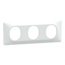 Plaque De Finition 3 Postes Blanche Ovalis - Schneider Electric - Tecnomat