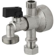 Applique Jupe Haute Piquage Femelle Écrou Libre 12 X 17 (3/8") + Robinet Mâle 20 X 27 (3/4") Pour Machine À Laver