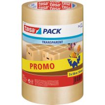 Lot De 3 Adhésifs D'Emballage Transparent 66 X 50mm - Tesa