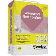 Colle Carrelage En Poudre Gris C2s1g Pour Sol Et Mur Intérieur & Extérieur 15 Kg - Webercol Flex Confort Weber