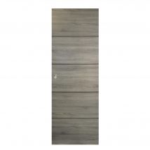 Porte Coulissante Seule Munich Revêtue Larg.83 Cm Alvéolaire Entaillée