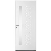 Porte D'Entrée Acier Blanche Poussant Droit H.215 X L.90 Cm Ultime