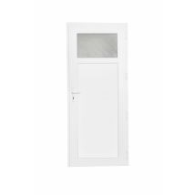 Porte De Service Pvc 1/4 Vitrée Poussant Gauche H.200 X L.80 Cm