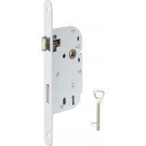 Serrure À Encastrer Axe 50 Mm Ep.10 Mm Pêne Dormant 1/2 Tour Blanc - Thirard - Bricoman