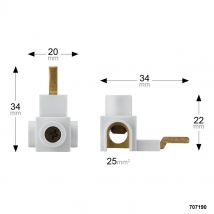 Borne De Raccordement Disjoncteurs 25mm²