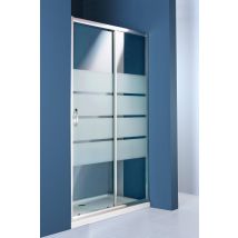 Paroi De Douche Pivotante Chromée L.80 X H.190 Cm Verre Trempé Sérigraphié Ep.5 Mm - Shiva - Bricoman