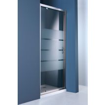 Paroi De Douche Pivotante Chromée L.90 X H.190 Cm Verre Trempé Sérigraphié Ep.5 Mm - Shiva - Bricoman