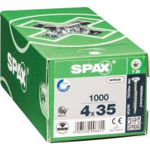 Vis Bois Agglo Tête Fraisée Wirox Empreinte Torx Filetage Partiel 4 X 35 Mm 1000 Pièces - Spax - Bricoman