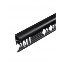 Profilé De Finition Carrelage 1/4 De Rond Fermé Ep.12,5 Mm Aluminium Brossé Mat Noir L.2,50 M