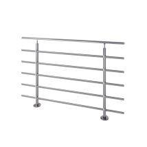 Garde Corps Intérieur Et Extérieur Aluminium Long.1,5m Argent Fixation Au Sol, En Kit