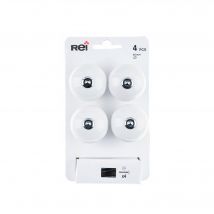 Lot 4 Boutons Chromé Porcelain Blanc D40mm - Bricoman