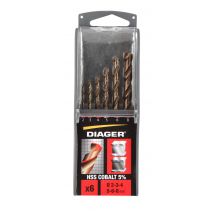Coffret 6 Forets Métaux Hss Cobalt 5% - Diager - Bricoman