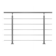 Garde Corps Intérieur Et Extérieur Inox 304 Long.1,5m Argent Fixation Au Sol, En Kit