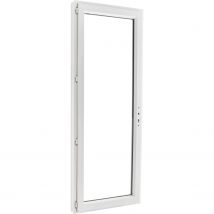 Porte-fenêtre Pvc H.205 X L.80 Cm 1 Vantail Tirant Gauche Blanc
