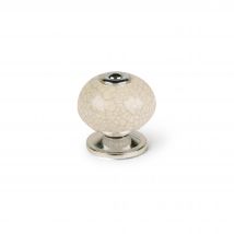 Bouton Porcelaine Blanc Craquele D40mm