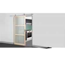 Rail Pour Porte Coulissante Larg.73 Cm En Applique Aluminium Brossé