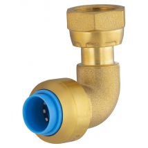 Raccord Coude Femelle Écrou Libre F.12x17(3/8'') Universel Cuivre / Multicouche / Per Automatique Diam.12 Mm - Tout Push - Bricoman