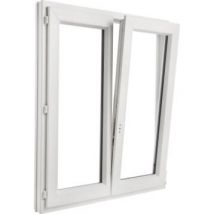 Fenêtre Pvc H.145 X L.140 Cm Oscillo-battant 2 Vantaux Blanc