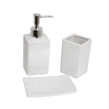 Coffret Salle De Bain 3 Pièces Céramique Blanc