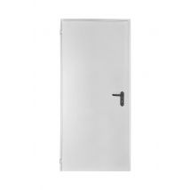 Porte De Service En Acier Pleine Blanche 204.5x89 Cm Révsersible