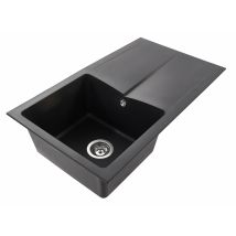 Evier À Encastrer Noir 1 Cuve En Résine - "moderna"