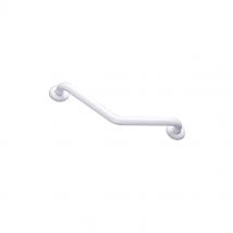 Barre D'Appui Coudée 135° 26,5 X 26,5 Cm Acier Inoxydable Recouvert D'Époxy Blanc - 01248wh-ls Akw - Bricoman