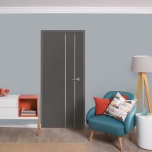 Bloc-porte Revêtu Décor Urban Poussant Droit Larg.83 Cm Griff'steel