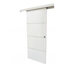 Rail Pour Porte Coulissante Larg.83 Cm En Applique Aluminium Blanc Avec Porte , Habillage Et Amortisseur - Bricoman