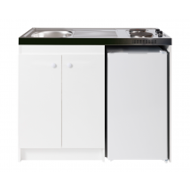 Kitchenette Blanche 120 Cm Plaque Électrique Et Réfrigérateur
