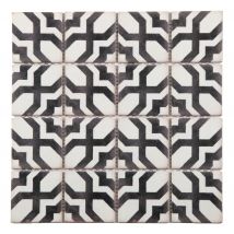 Mosaique 30 X 30 Cm Carreaux De Ciment Noir/blanc