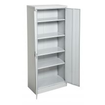 Armoire Haute En Métal 2 Portes 5 Tablettes H.180 X L.80 X P.41 Cm